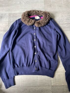 Johnnie B by Biden Girls Cardigan with removable fur collar